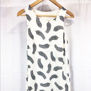 H&M shift dress w/ feather design